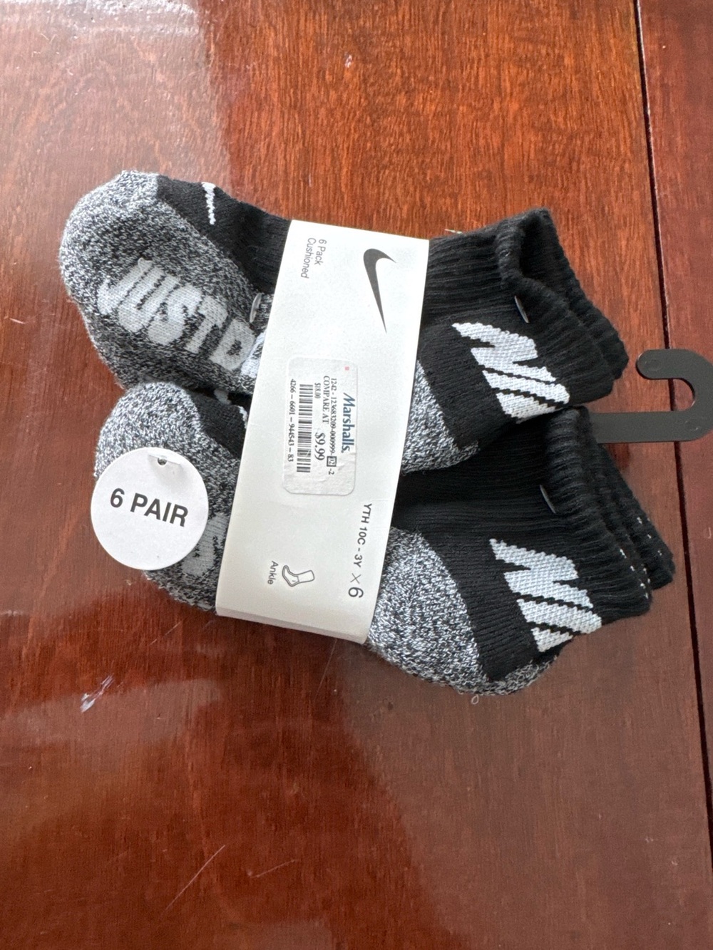 Nike Youth Cushioned Ankle Socks 6-Pack – Size 10C-3Y